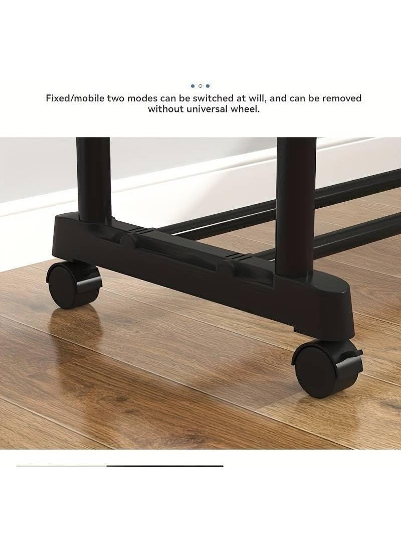 رف تعليق ملابس متعدد الاستخدامات ، أبعاد 150 × 110 × 45 سم، مجهز بعجلات، يوفر مساحة تخزين للأحذية والمحاور - Image 4